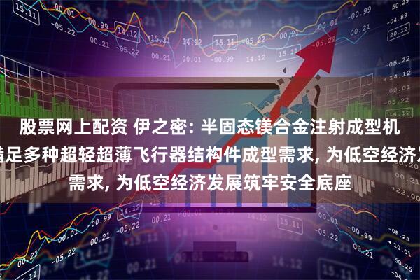 股票网上配资 伊之密: 半固态镁合金注射成型机、压铸机能较好满足多种超轻超薄飞行器结构件成型需求, 为低空经济发展筑牢安全底座